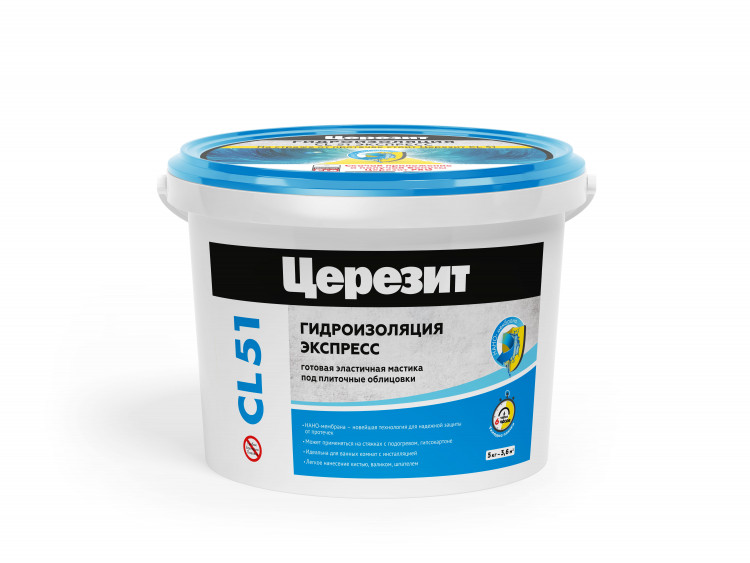 Эластичная полимерная гидроизоляция Церезит CL 51 5 кг